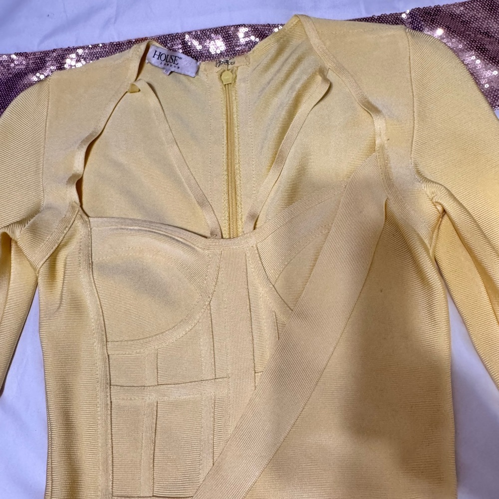 House Of CB Giacomina Elegant Yellow Bandage Dress - Picture 8 of 17